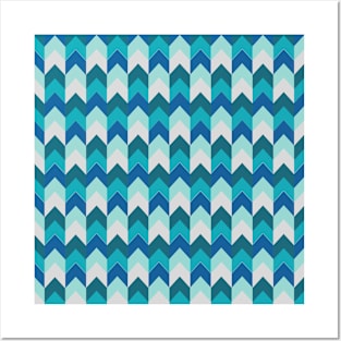 Aqua Chevron Posters and Art